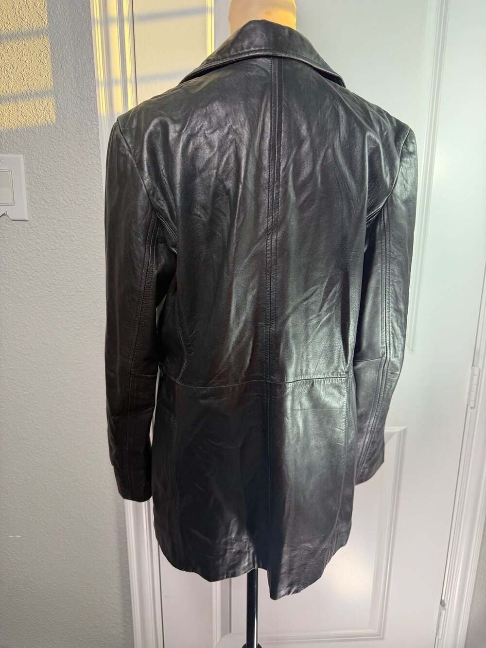 Jacqueline Ferrar Leather Jacket Size Medium Black Lambskin Blazer - Picture 5 of 8